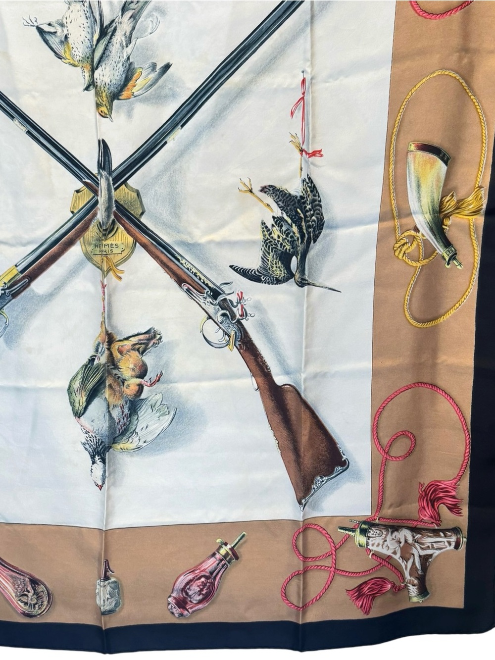 🌈 Hermes Les Fusils Carre 90 Silk Scarf - Picture 5 of 8